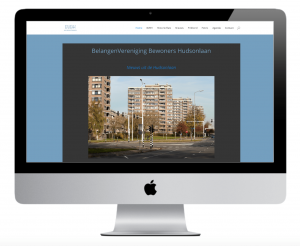 Voorbeeld site Belangenvereniging Hudsonlaan op een Imac voor portfolio