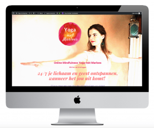 Voorbeeld site Yoga met Marloes op een Imac voor portfolio