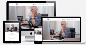 responsive HelenHelpt website weergegeven op iMac, macbook, iPad en iPhone