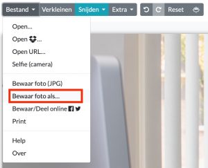 Afbeelding opslaan als met fotoverkleinen