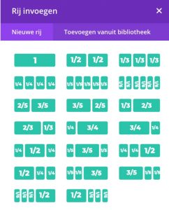 Rijen met kolommen indeling Divi