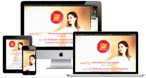 Weergave website van Yoga met Marloes op iMac, Macbook, iPad en Iphone Portfolio HelenHelpt