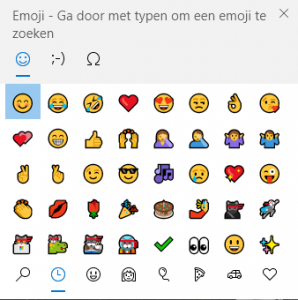 Popup venster emojis Windows