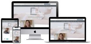 Weergave website van Senses Skin Health op iMac, Macbook, iPad en Iphone - Portfolio HelenHelpt
